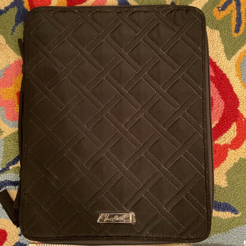 Vera Bradley Black Quilted Tablet / Document Organizer Portfolio NWT